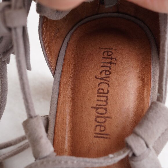 Jeffrey Campbell Linares Suede Lace Up Tassel Sandal‎ Heels 9 - Picture 8 of 10